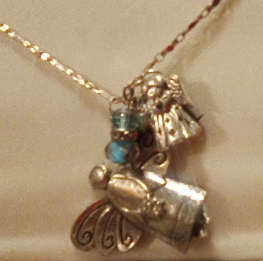 Angel Silver Charm Necklace  & Gift Box